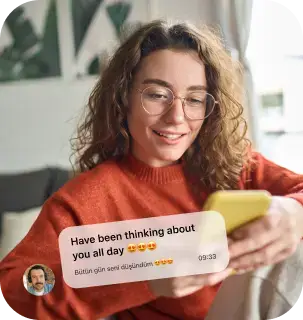 Woman with phone in her hands